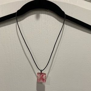 Beautiful Breast Cancer Ribbon Necklace